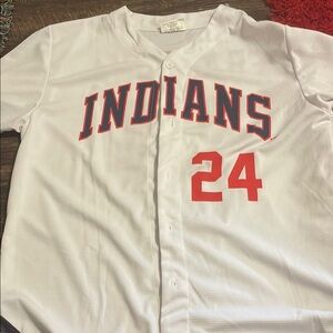 Indians White and Red Baseball Jersey #24 Francona